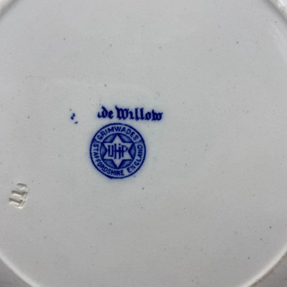 Grimwades England Ye Olde Willow Dinner Plate 10-1/8" Traditional Blue & White - Picture 3 of 7
